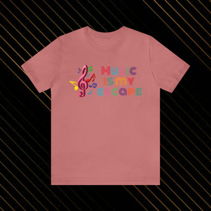 Music Is My Escape Jersey Short Sleeve Tee